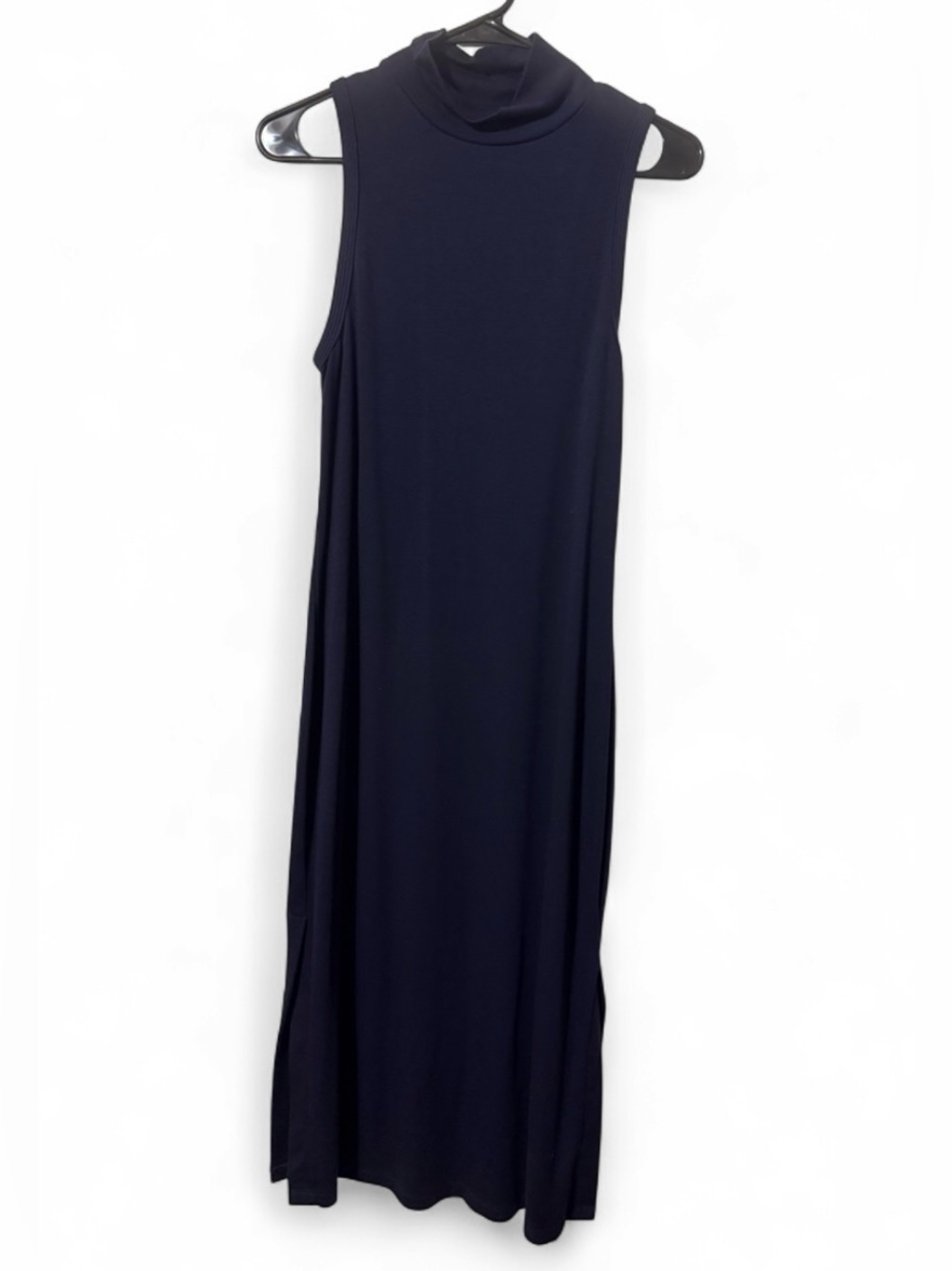 Banana Republic Sleeveless Mock Neck Maxi Dress in Navy Blue
